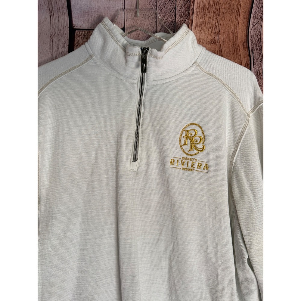 Tommy Bahama Disney World Riviera Resort Quarter Zip Pullover Cream Parks Medium - Picture 3 of 10